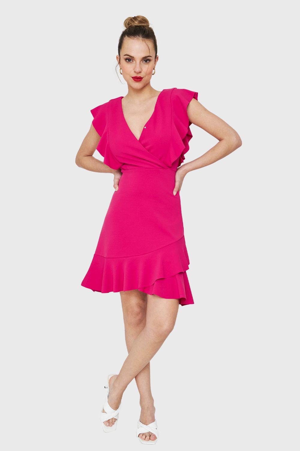 Vestido Volantes Fucsia Nicopoly-1