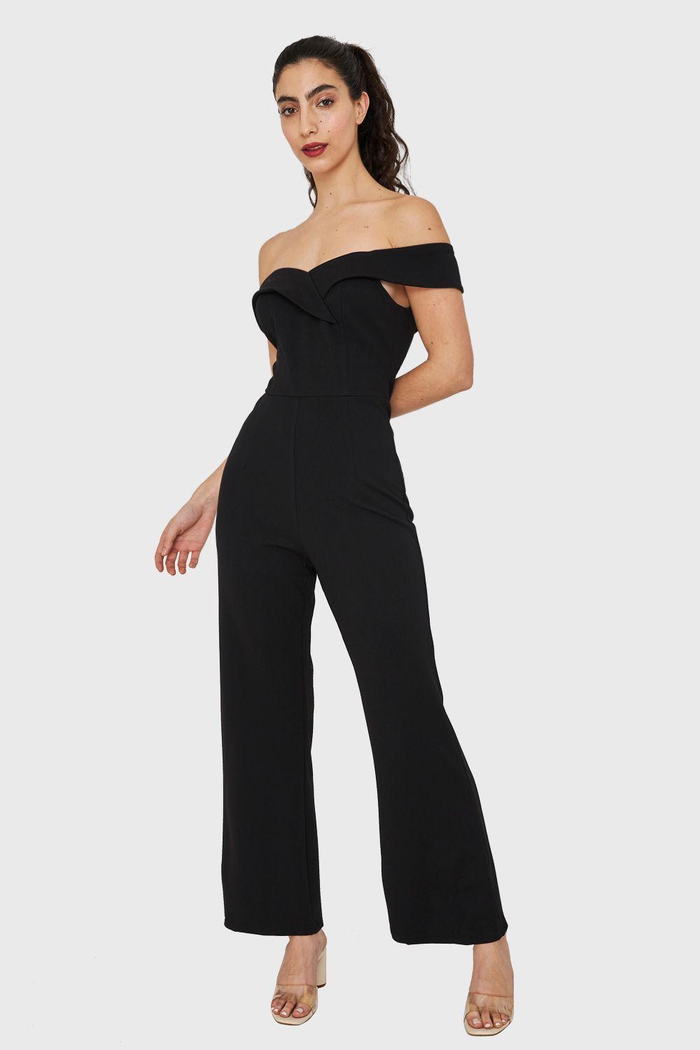 Enterito Escote Bardot Negro Nicopoly-0