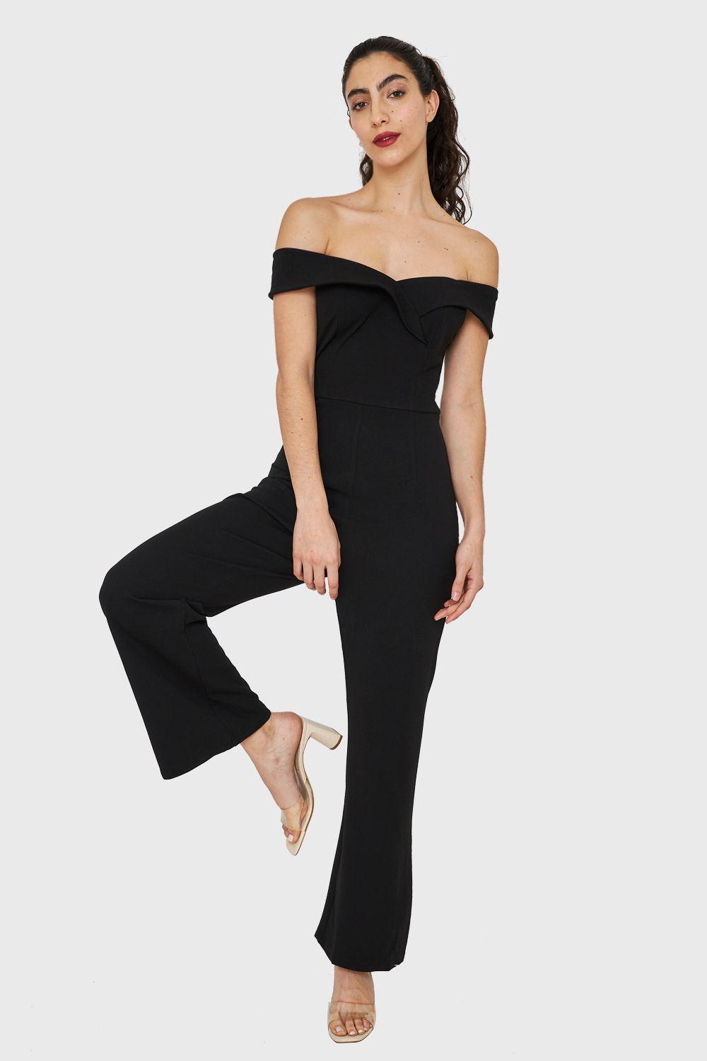 Enterito Escote Bardot Negro Nicopoly-1