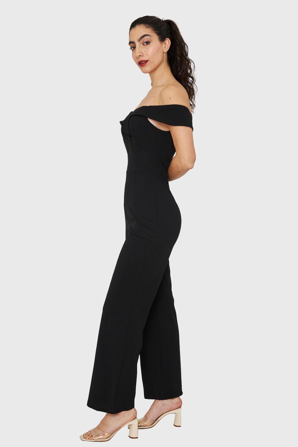 Enterito Escote Bardot Negro Nicopoly-2