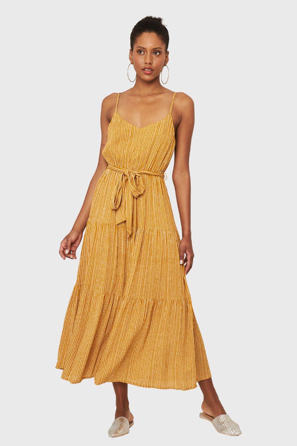 Vestido Print Étnico Mostaza Nicopoly-4