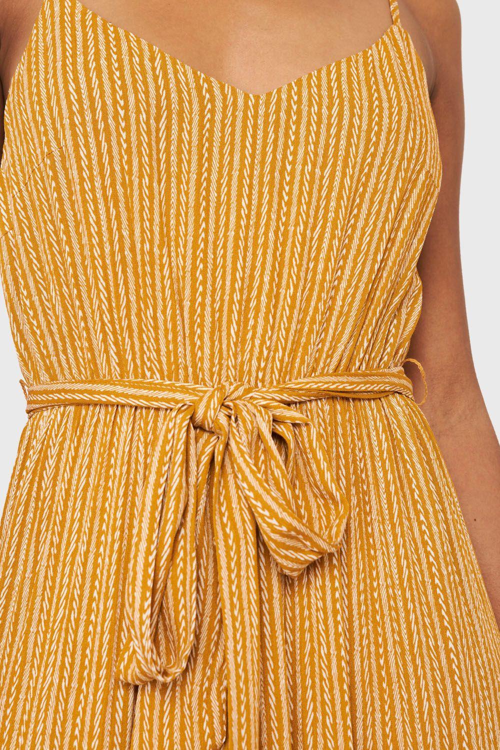 Vestido Print Étnico Mostaza Nicopoly-5