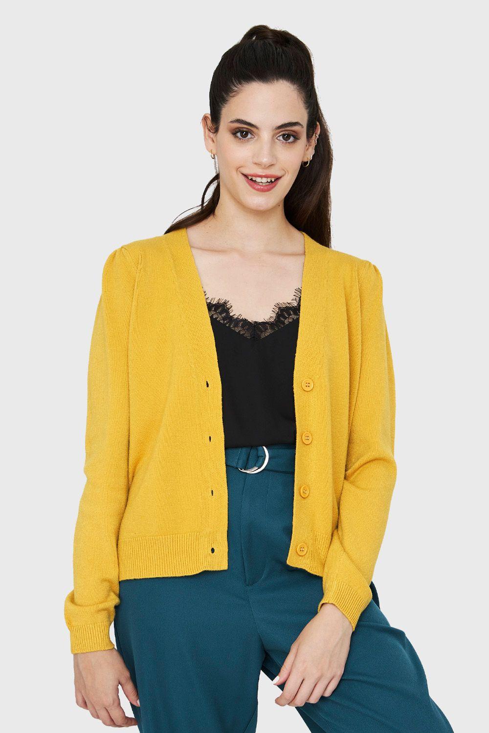 Cárdigan Manga Princesa Amarillo Nicopoly-0