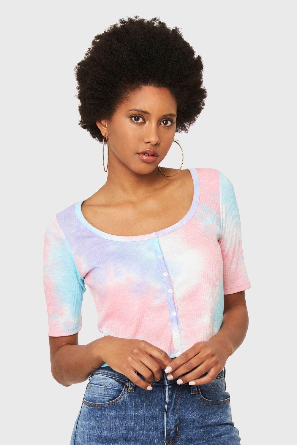 Crop Top Tie Dye Rosado Nicopoly-4