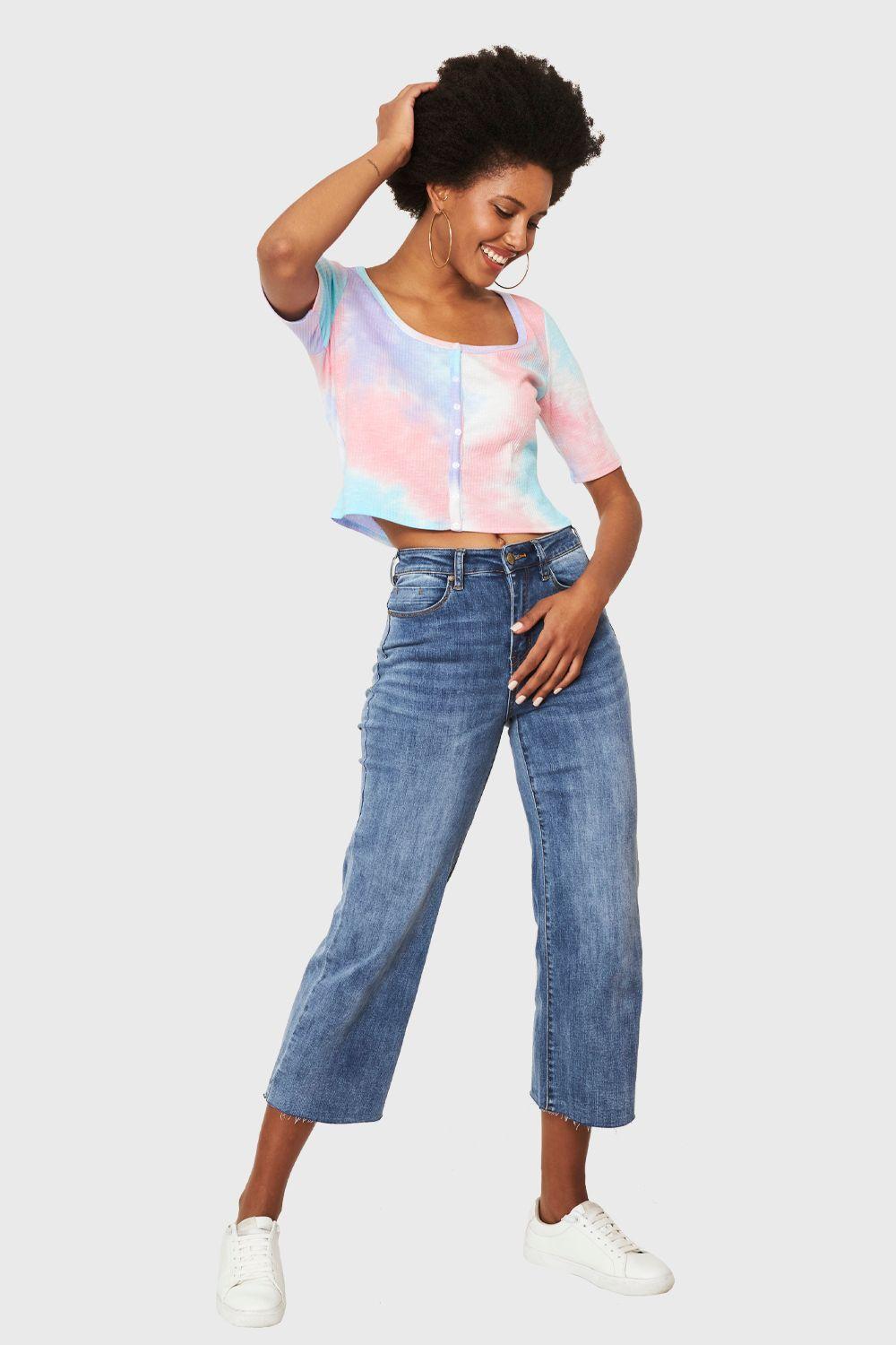 Crop Top Tie Dye Rosado Nicopoly-1