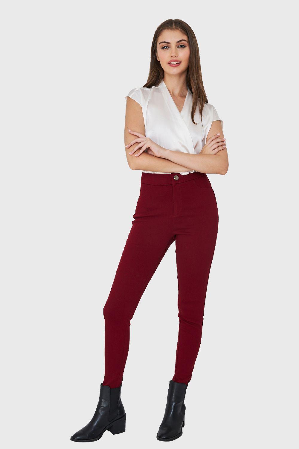Calza Lisa Con Cierre Burdeos Nicopoly-1