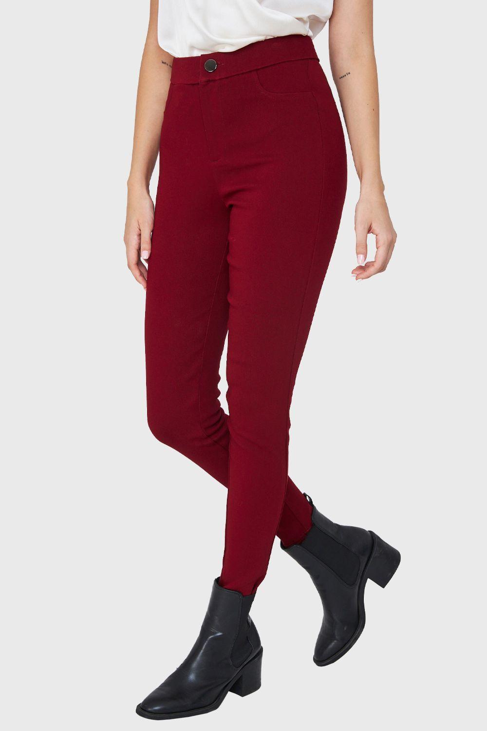 Calza Lisa Con Cierre Burdeos Nicopoly-2