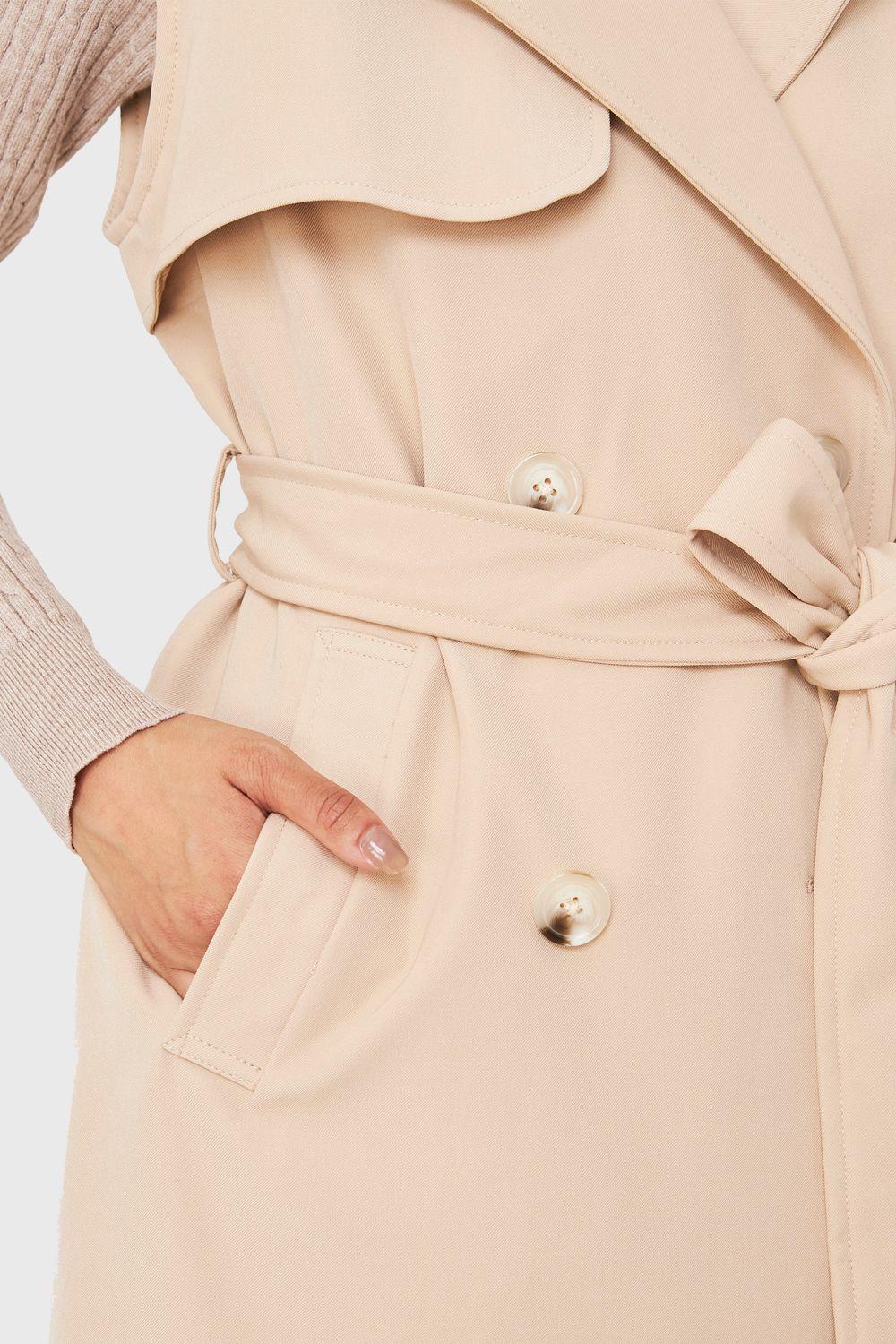 Trench Sin Mangas Beige Nicopoly-5