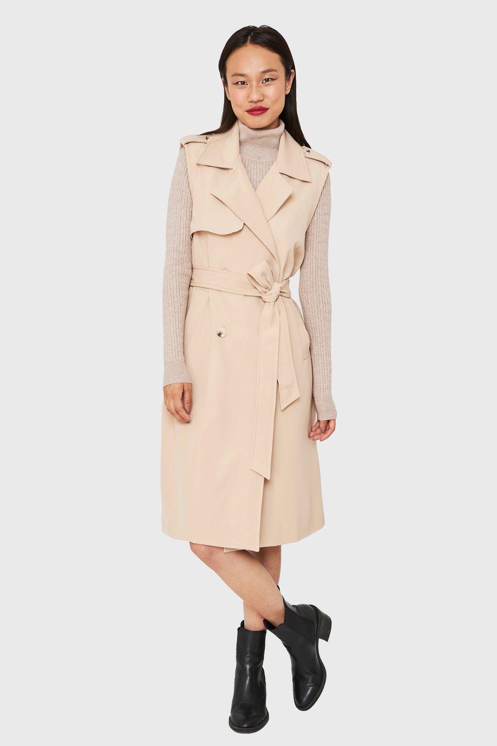 Trench Sin Mangas Beige Nicopoly-1
