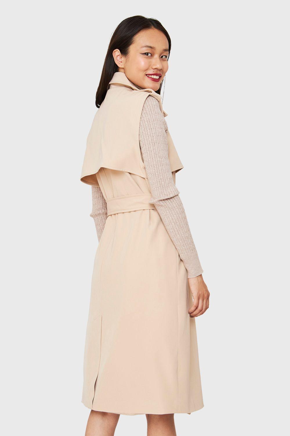 Trench Sin Mangas Beige Nicopoly-3