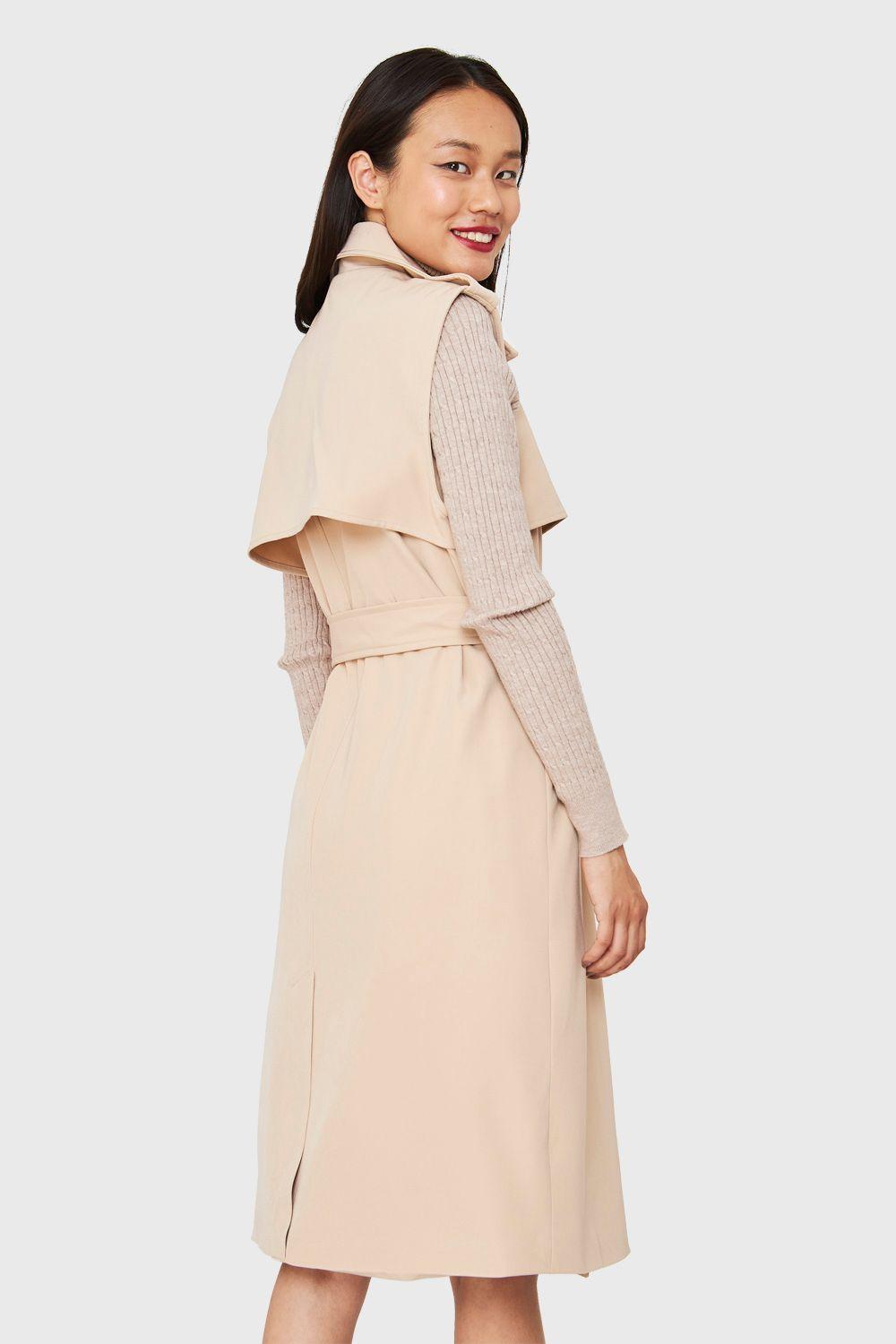 Trench Sin Mangas Beige Nicopoly-3