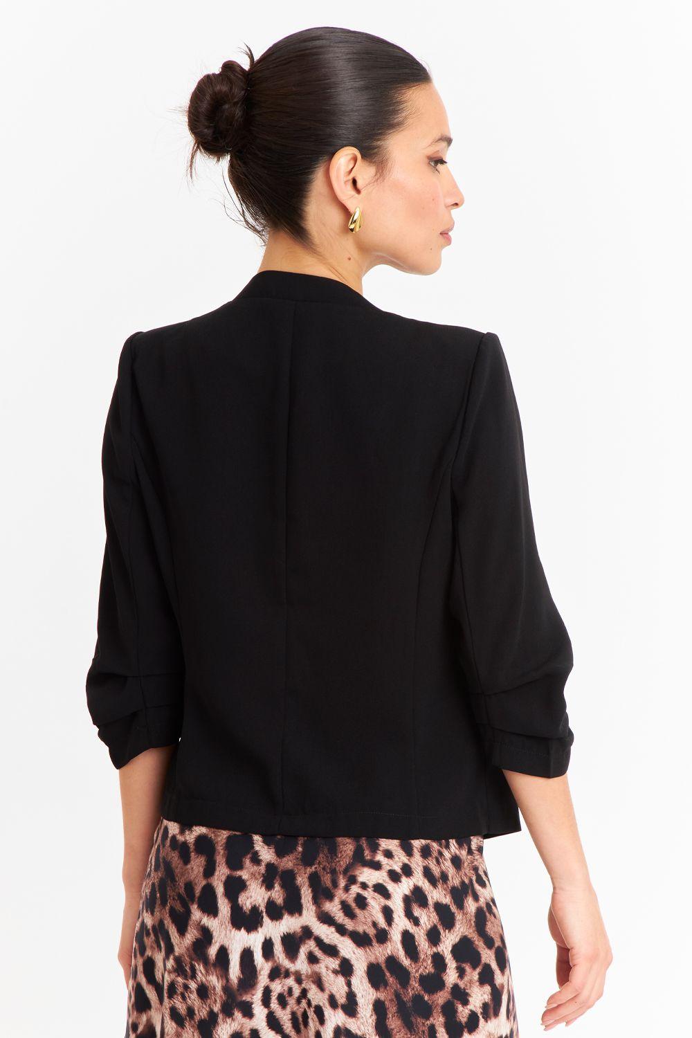 Blazer Cuello Sin Solapa Negro Nicopoly-3