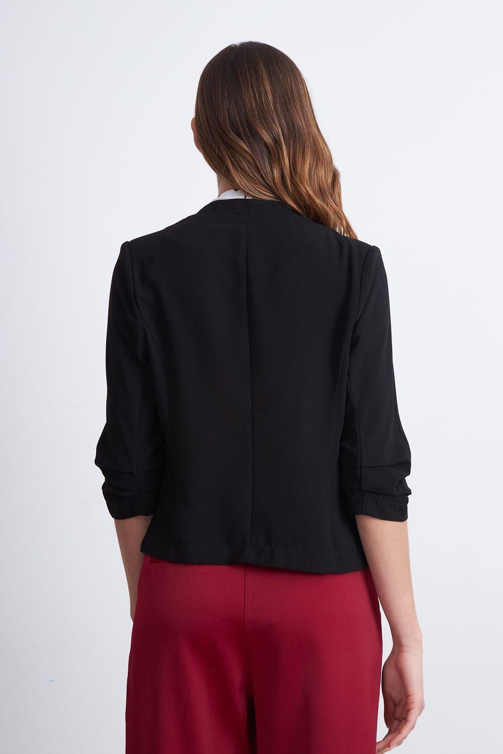 Blazer Cuello Sin Solapa Negro Nicopoly-3