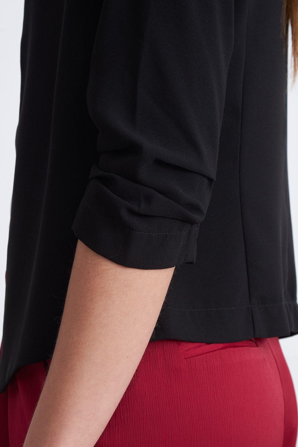 Blazer Cuello Sin Solapa Negro Nicopoly-6