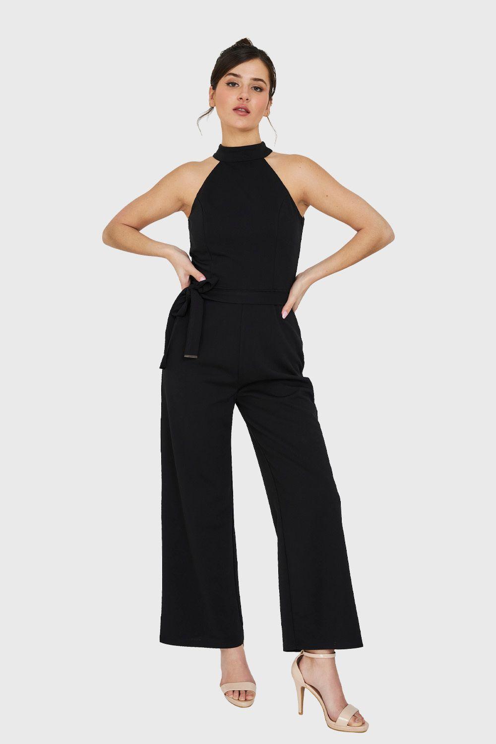 Enterito Largo Cuello Halter Negro Nicopoly-1