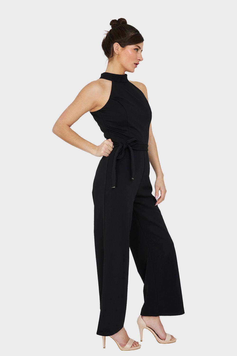 Enterito Largo Cuello Halter Negro Nicopoly-2