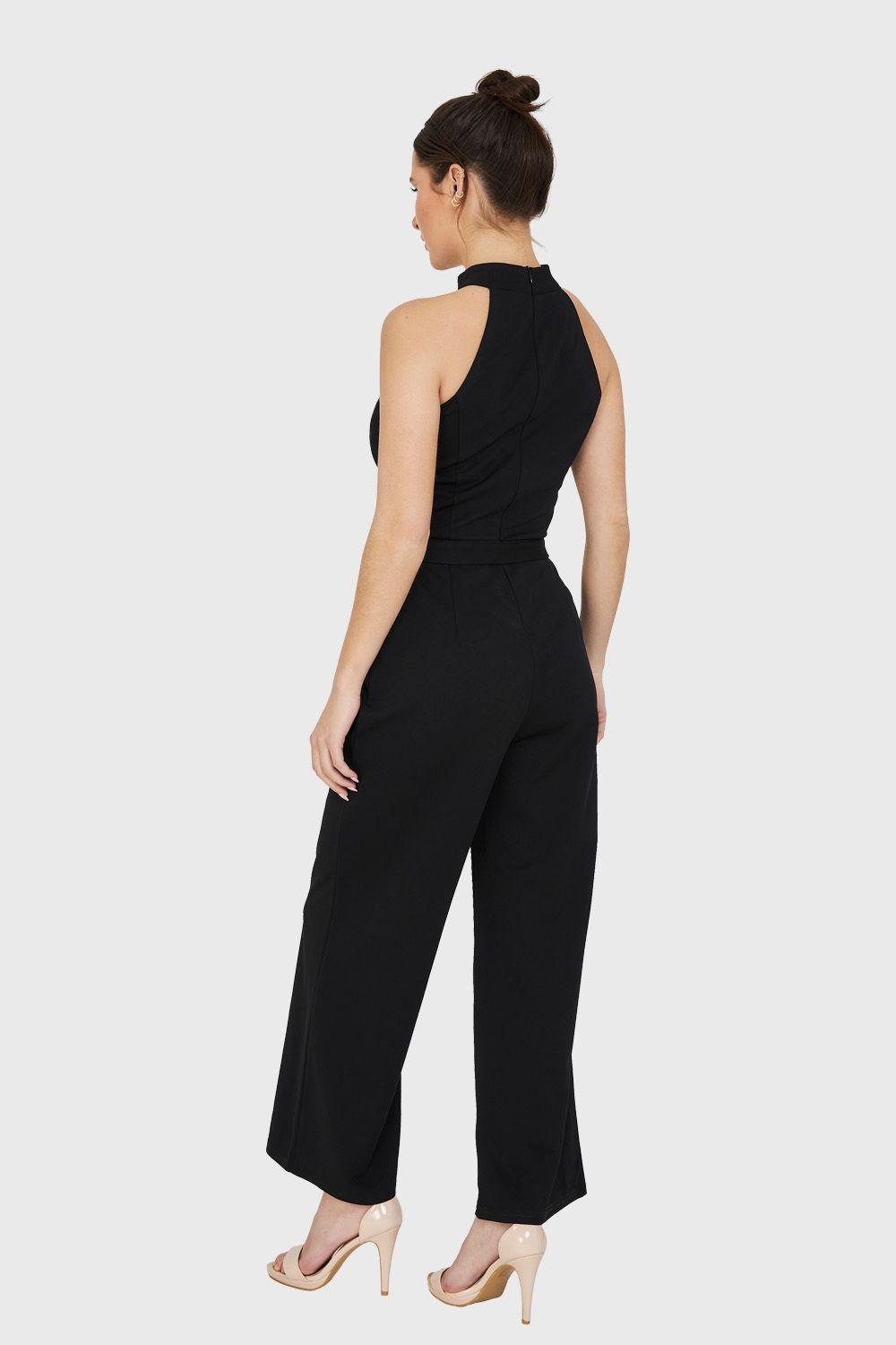 Enterito Largo Cuello Halter Negro Nicopoly-3