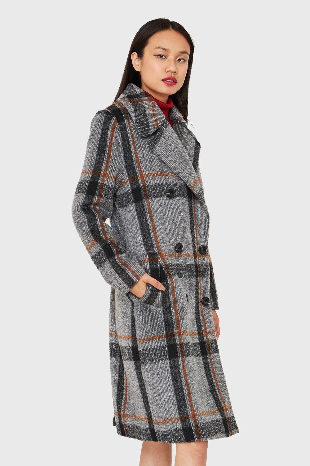 Abrigo Holgado Tartán Gris Nicopoly-2