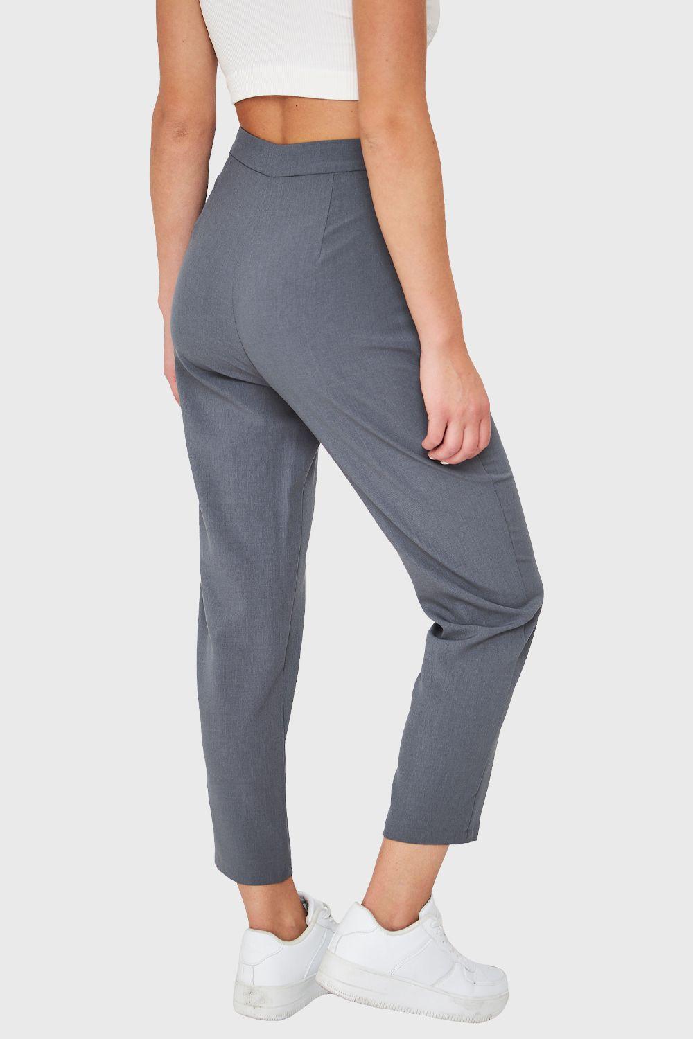 Pantalón Tiro Alto Gris Nicopoly-3