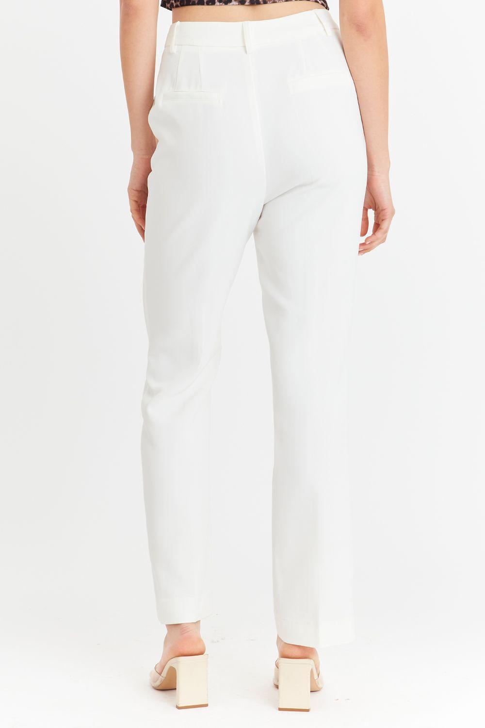 Pantalón Entallado Costuras Delanteras Blanco Nicopoly-3