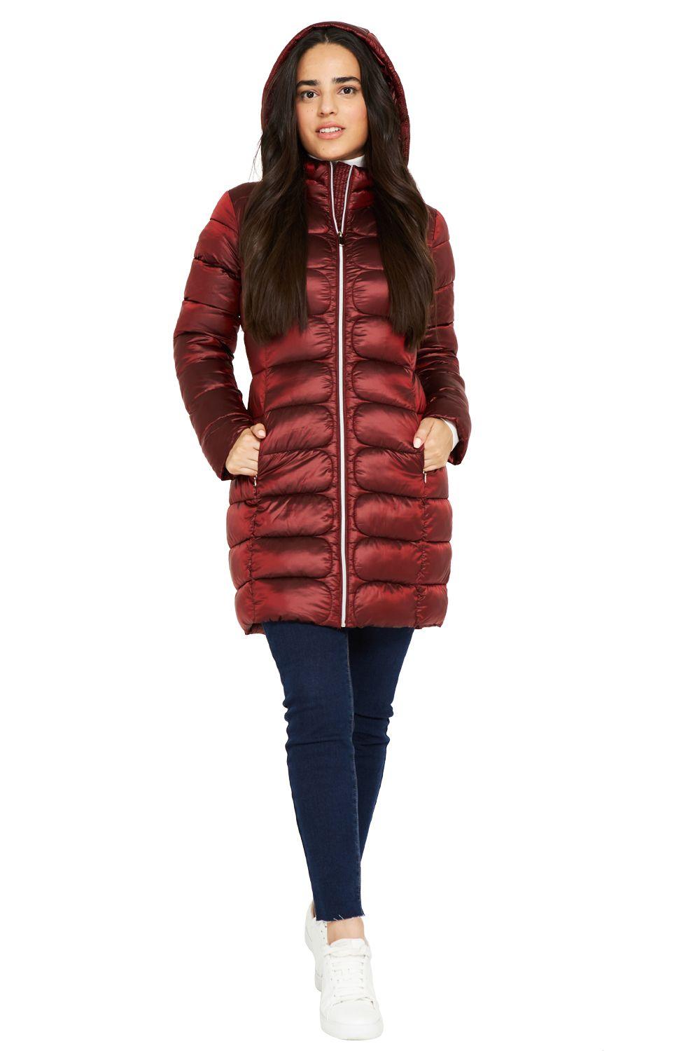 Parka Acolchada Gorro Desmontable Rojo Nicopoly-1