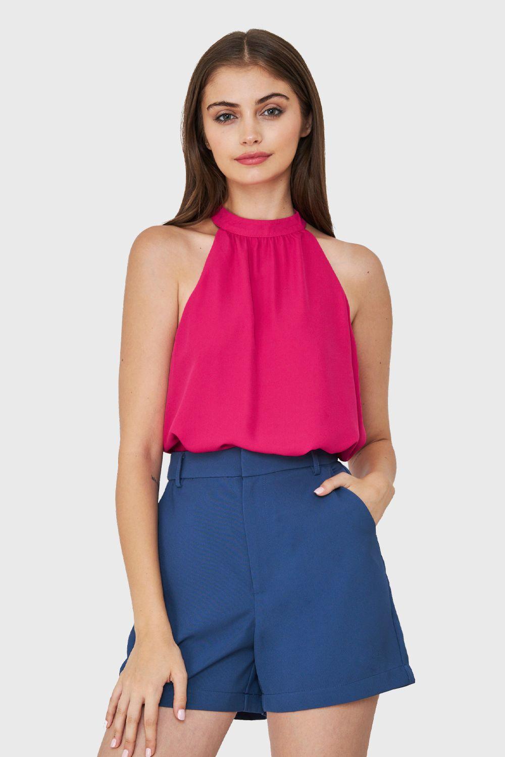 Blusa Halter Fucsia Nicopoly-0
