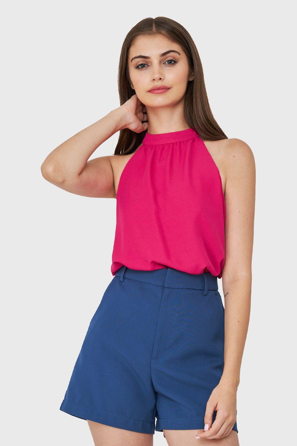 Blusa Halter Fucsia Nicopoly-4