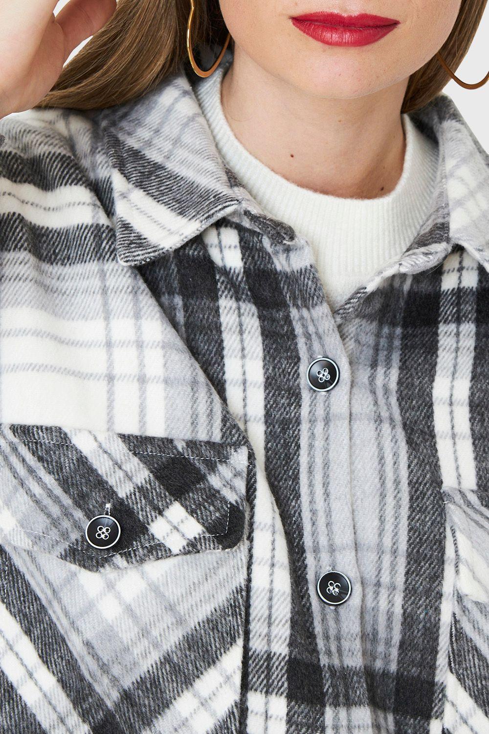 Sobrecamisa Estampado Escocés Gris Nicopoly-5