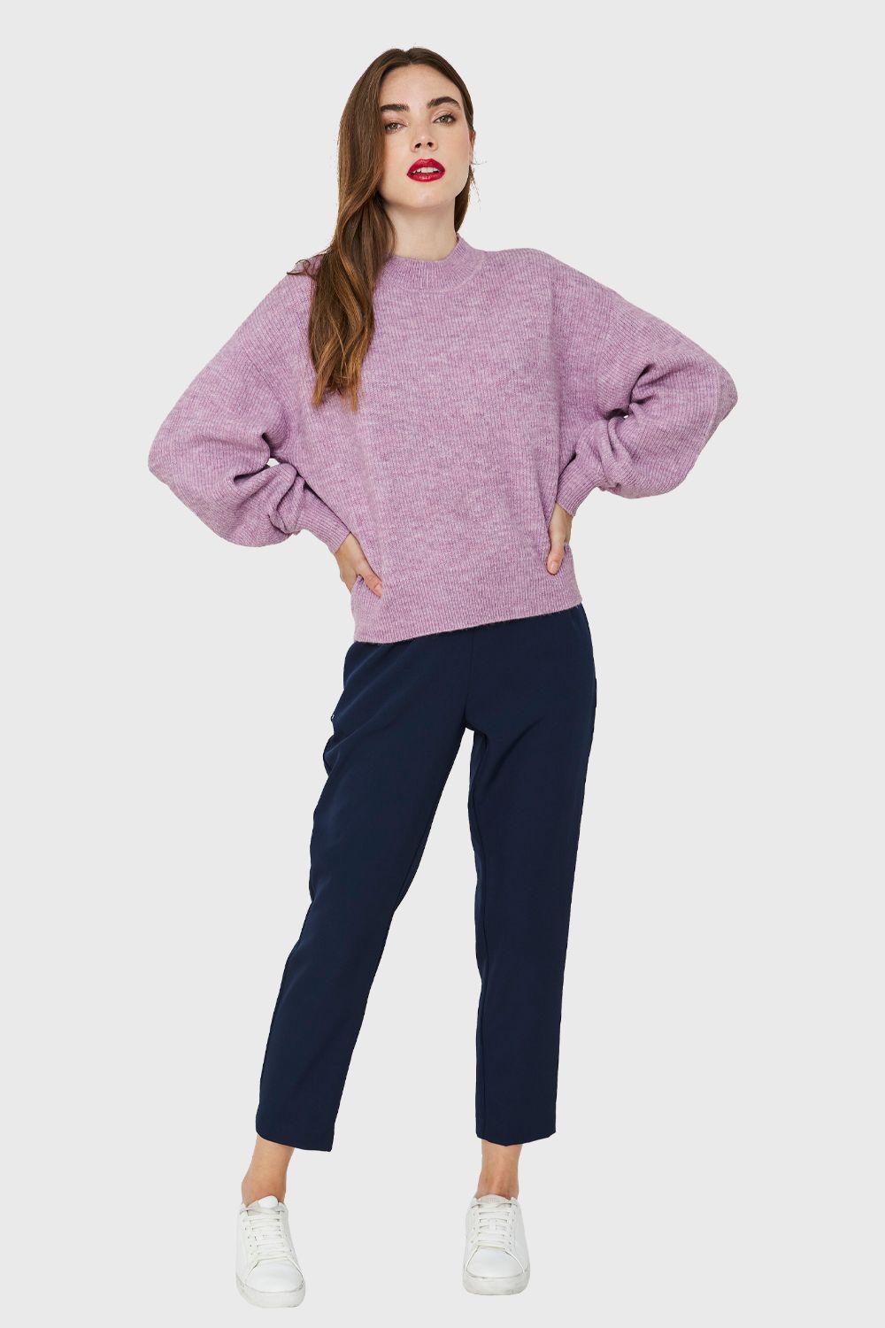 Sweater Básico Soft Lila Nicopoly Nicopoly | Paris.cl