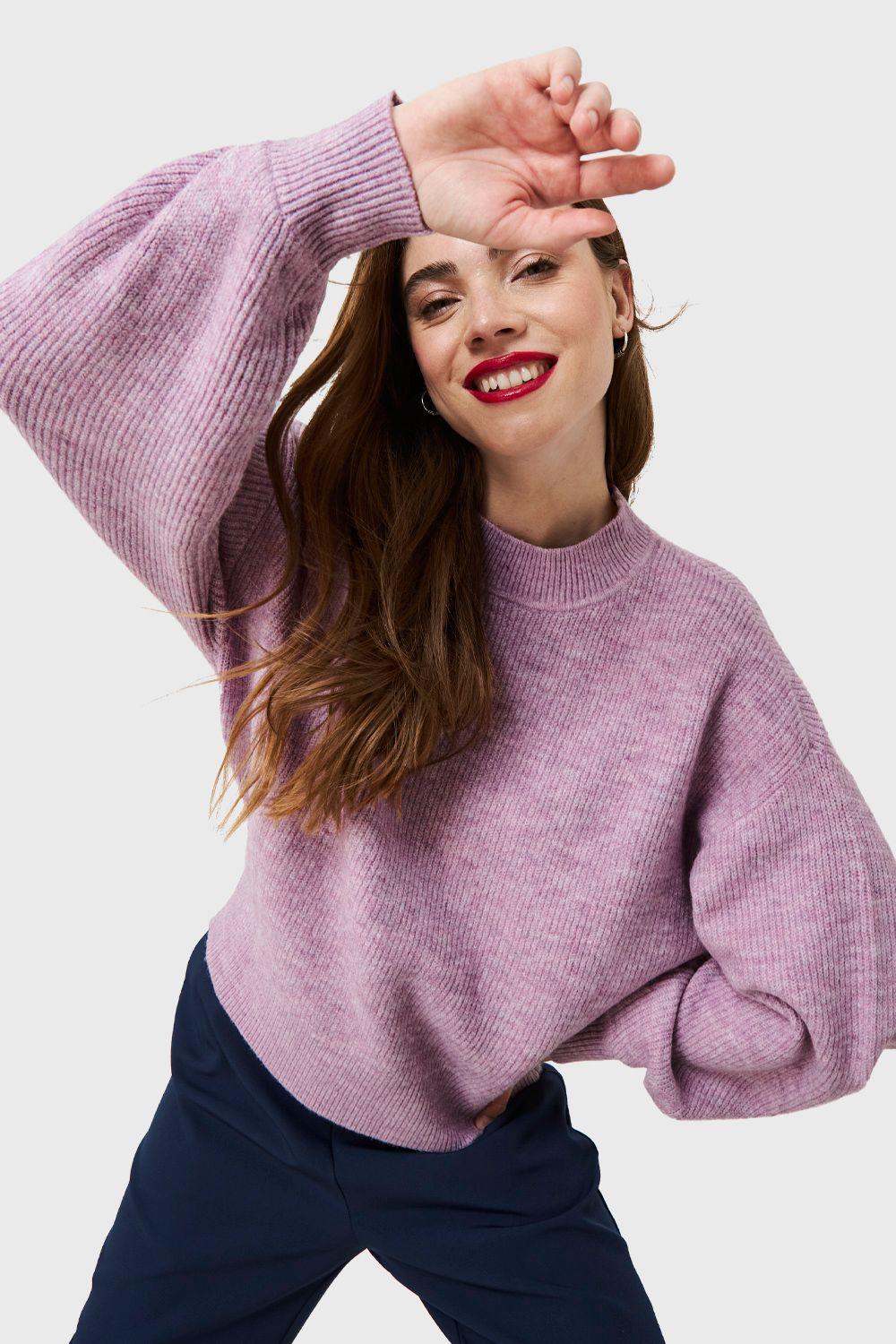 Sweater Básico Soft Lila Nicopoly Nicopoly | Paris.cl