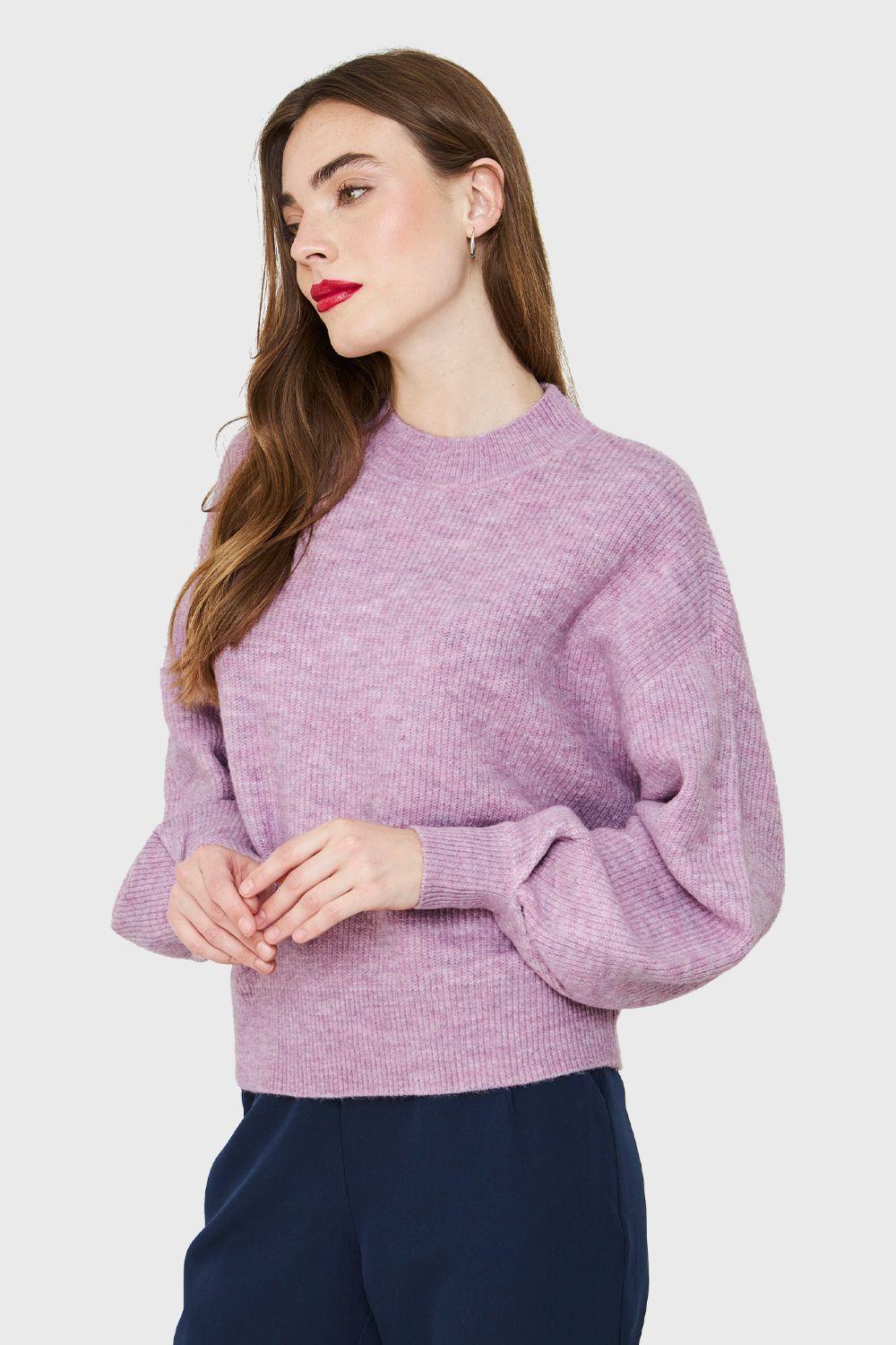 ec melodi ニット Sweater Básico Soft Lila Nicopoly Nicopoly | Paris.cl
