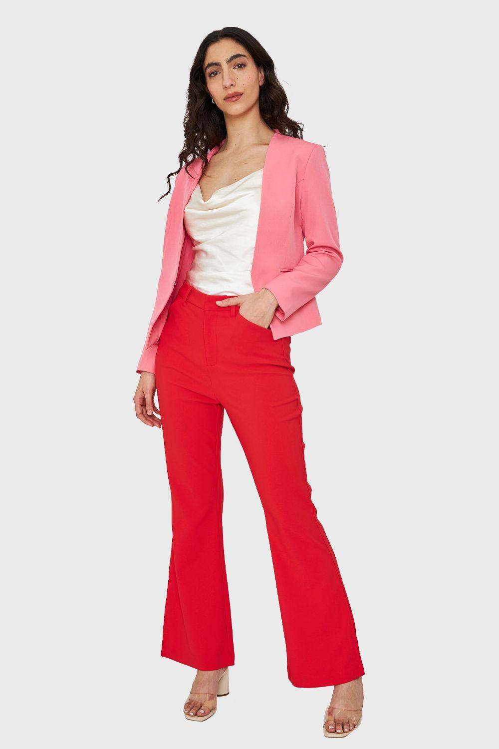 Blazer Entallado Clásico Rosa Chicle Nicopoly-1