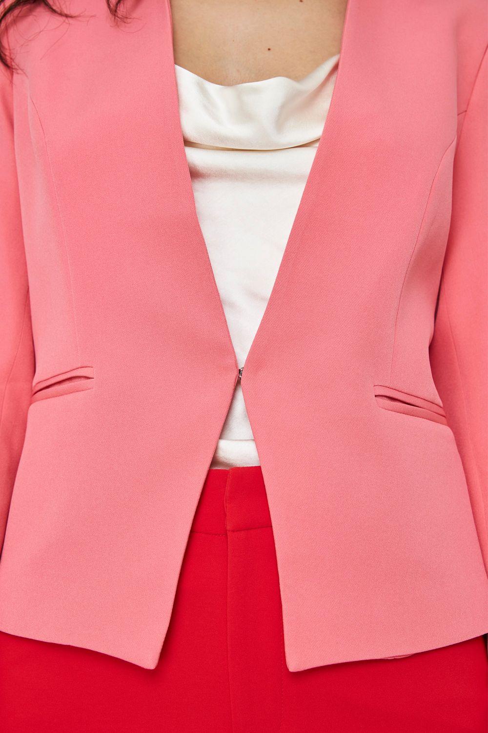 Blazer Entallado Clásico Rosa Chicle Nicopoly-5