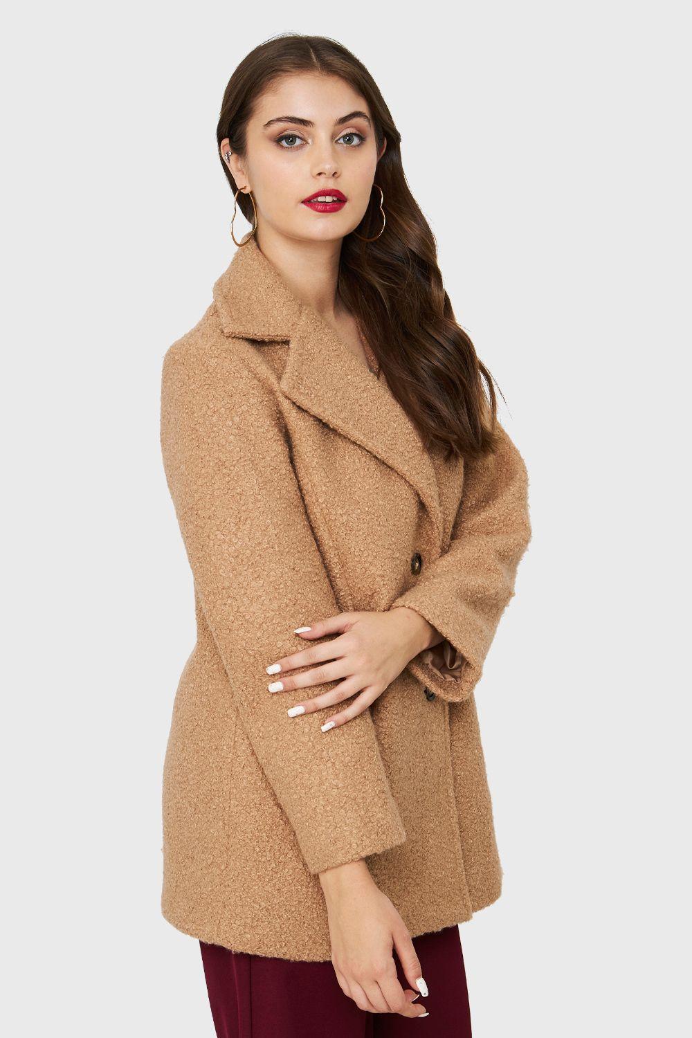 Abrigo Básico Dos Botones Khaki Nicopoly-2