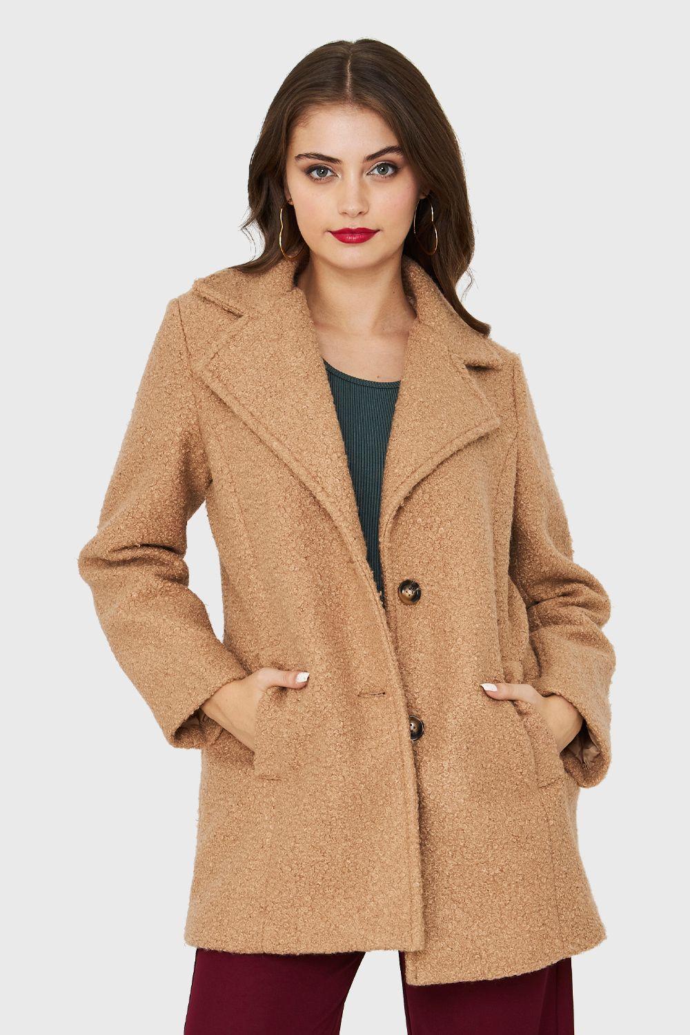 Abrigo Básico Dos Botones Khaki Nicopoly-4