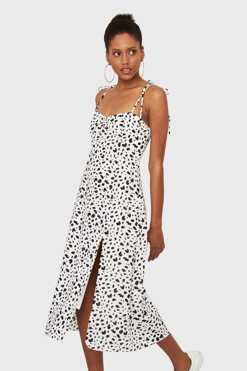 Vestido Midi Print Dálmata Blanco Nicopoly-2