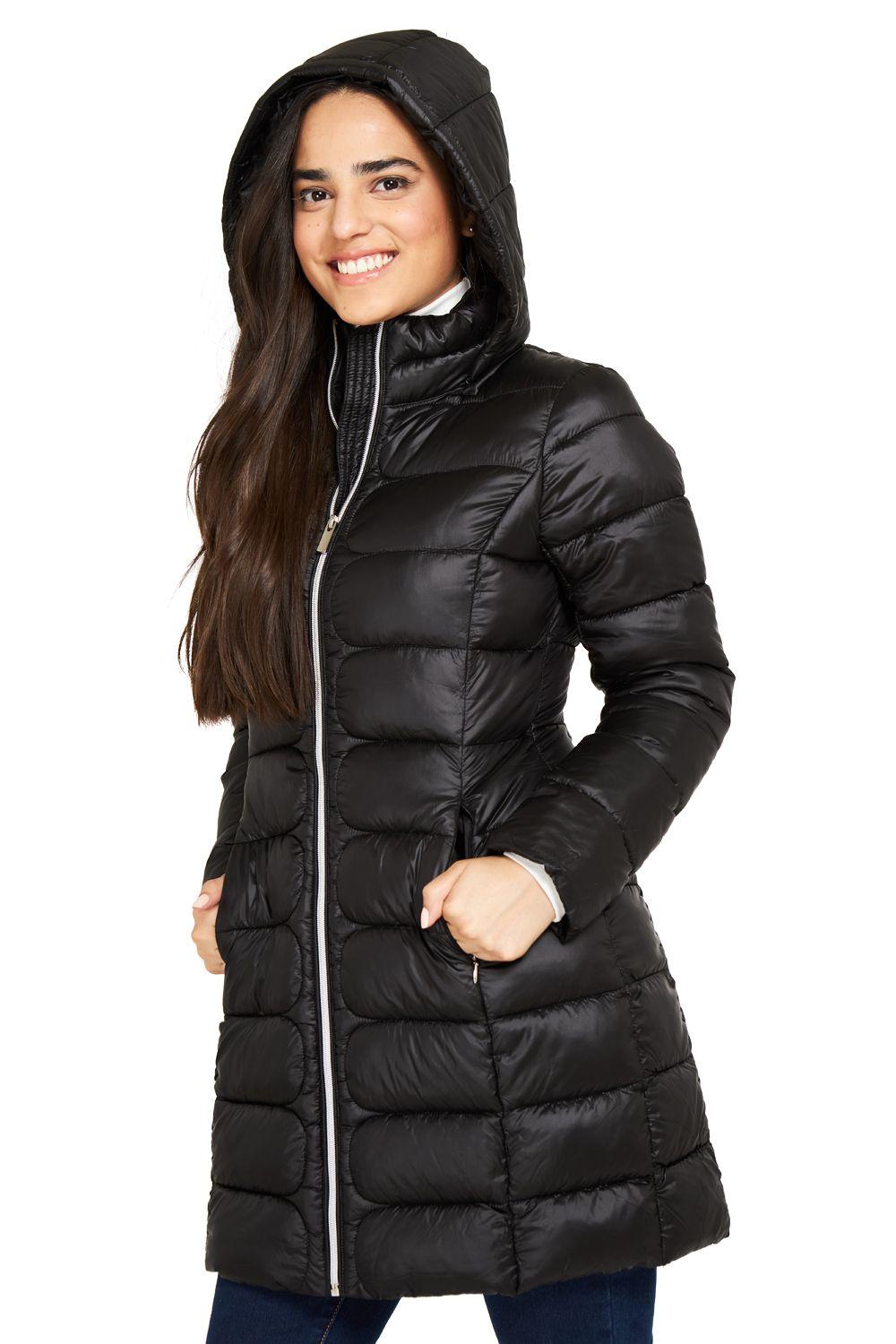 Parka Acolchada Gorro Desmontable Negro Nicopoly-0