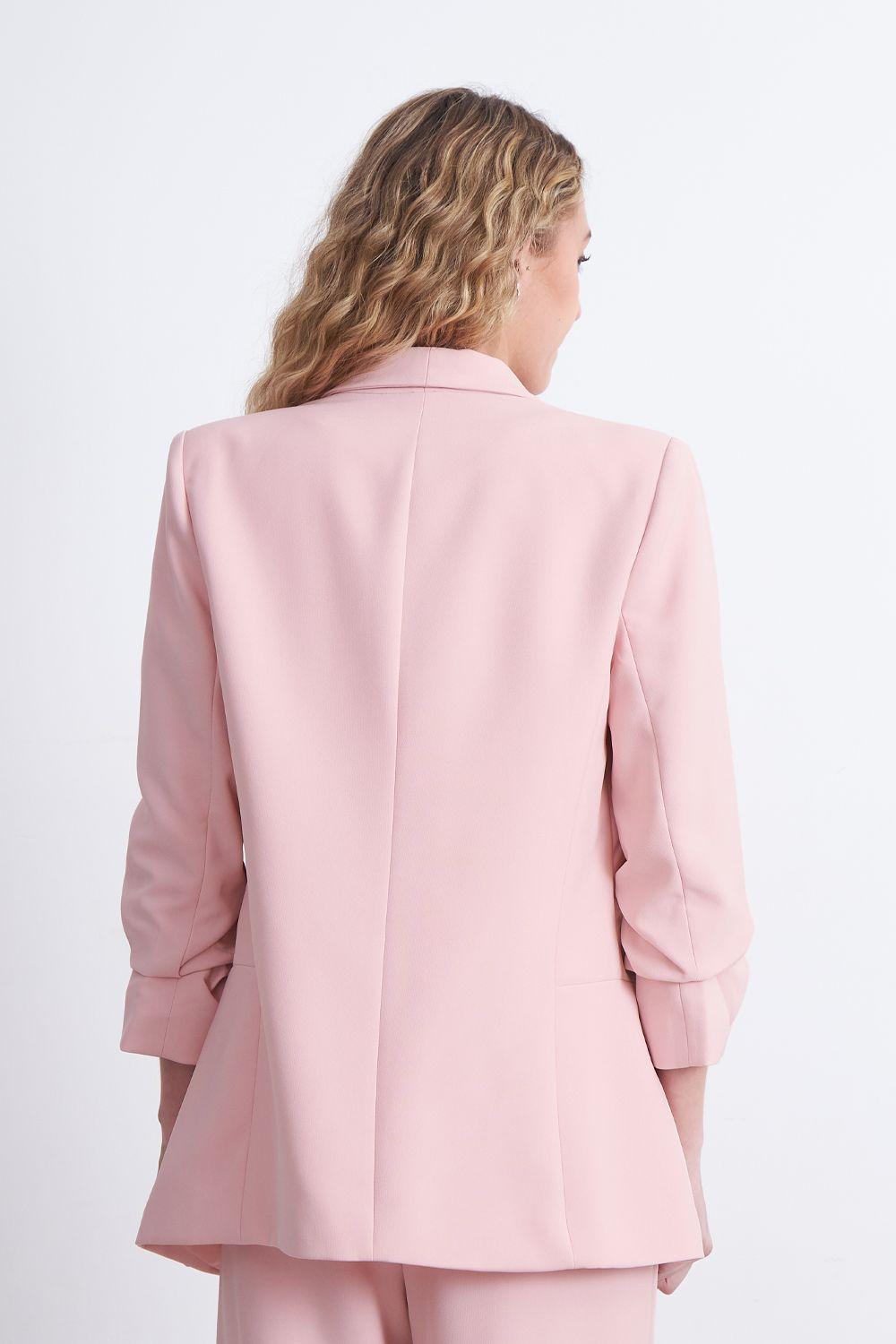Blazer Manga 3/4 Ajustado con Solapas RosadoNicopoly-3