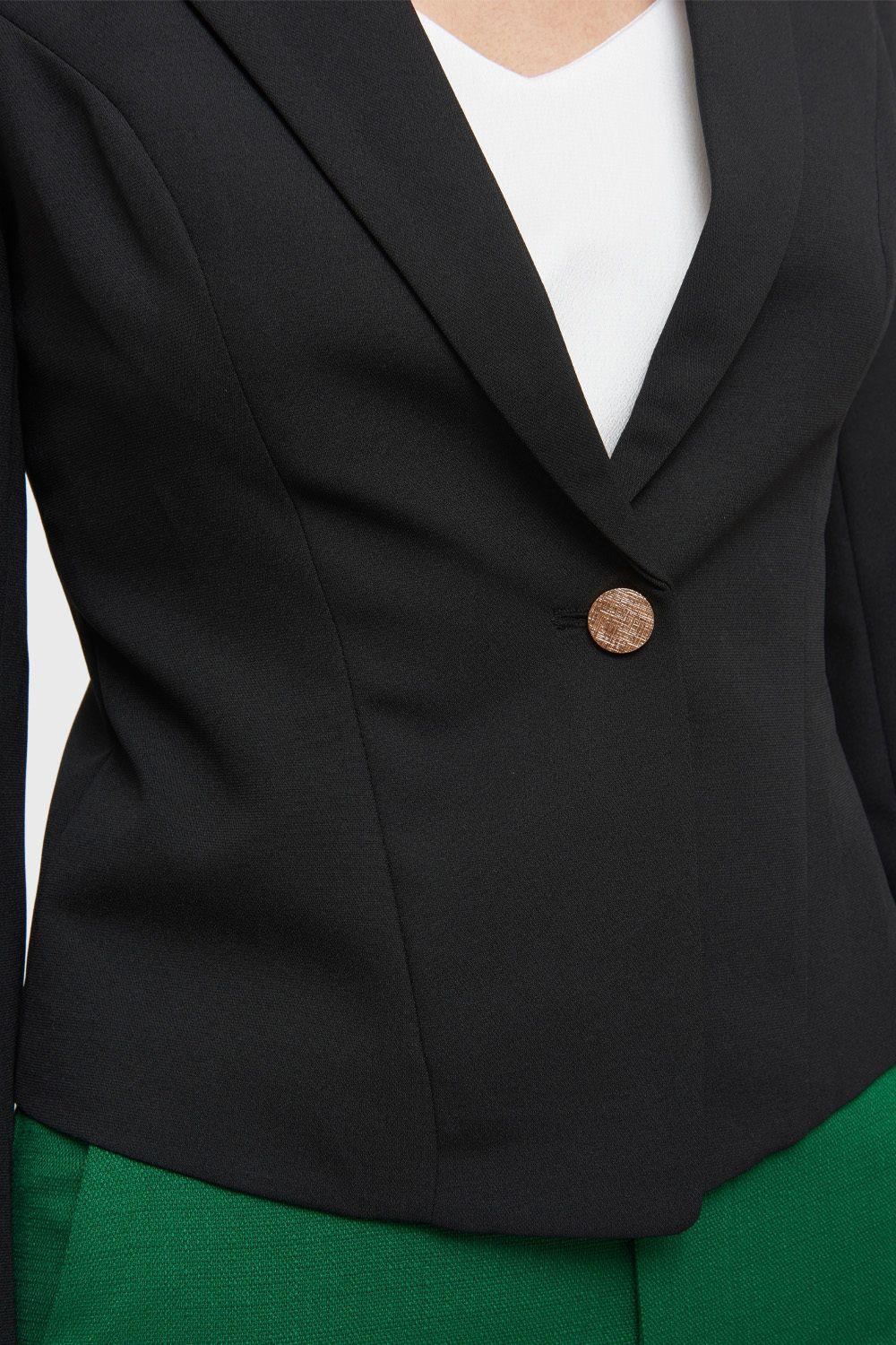 Blazer Corto Botón Dorado Negro Nicopoly-5