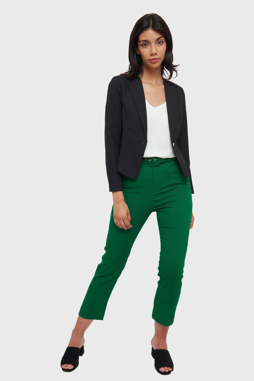 Blazer Corto Botón Dorado Negro Nicopoly-1