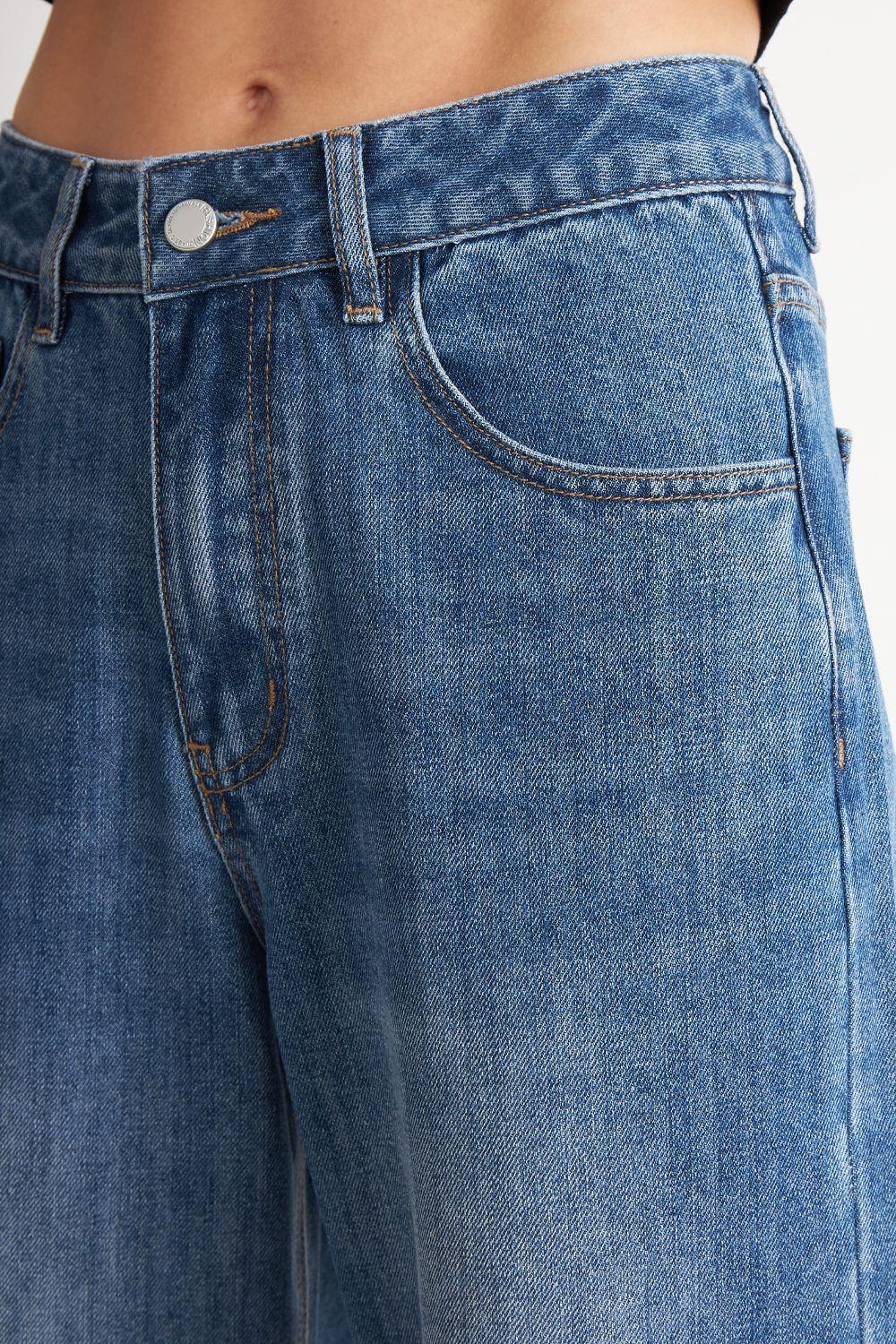 Jeans Pierna Recta Azul Nicopoly-5