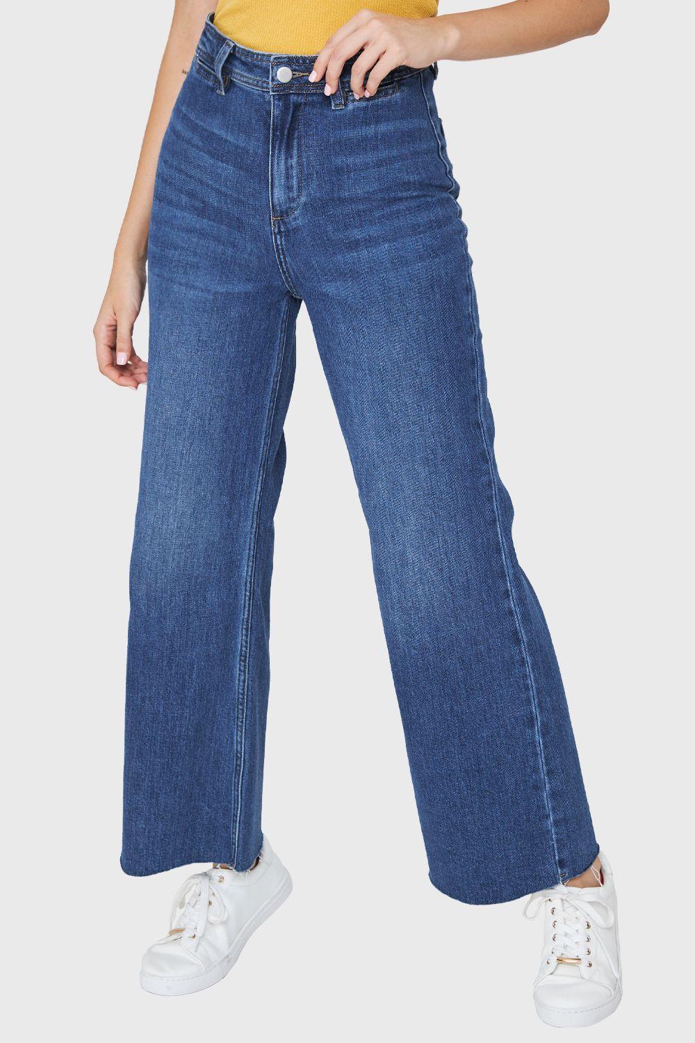 Jeans Wide Leg Azul Medio Nicopoly-0