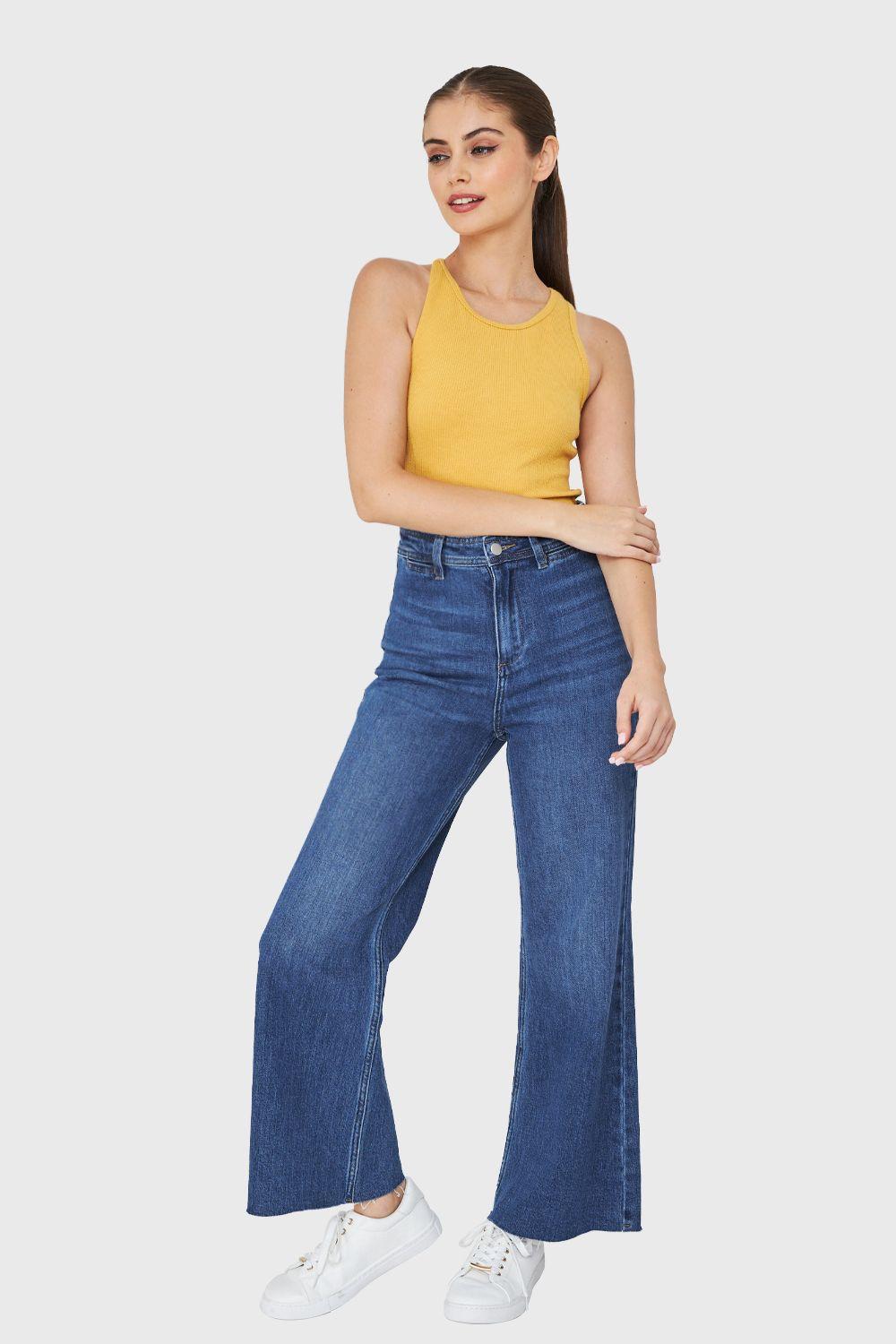 Jeans Wide Leg Azul Medio Nicopoly-1