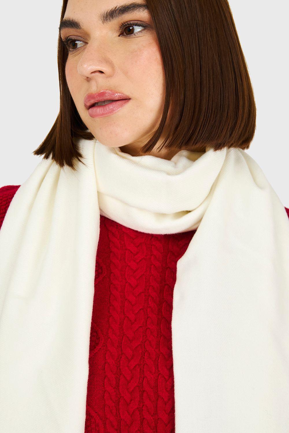 Bufanda Gruesa Blanco Invierno Nicopoly-3