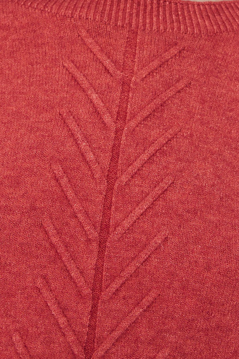 Sweater Detalles Espigas Ladrillo Nicopoly-5