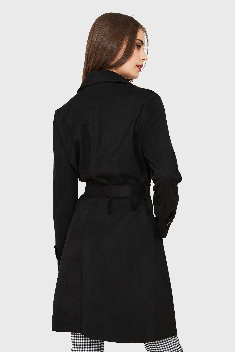 Trench Tipo Gamuza Lazo Negro Nicopoly-3