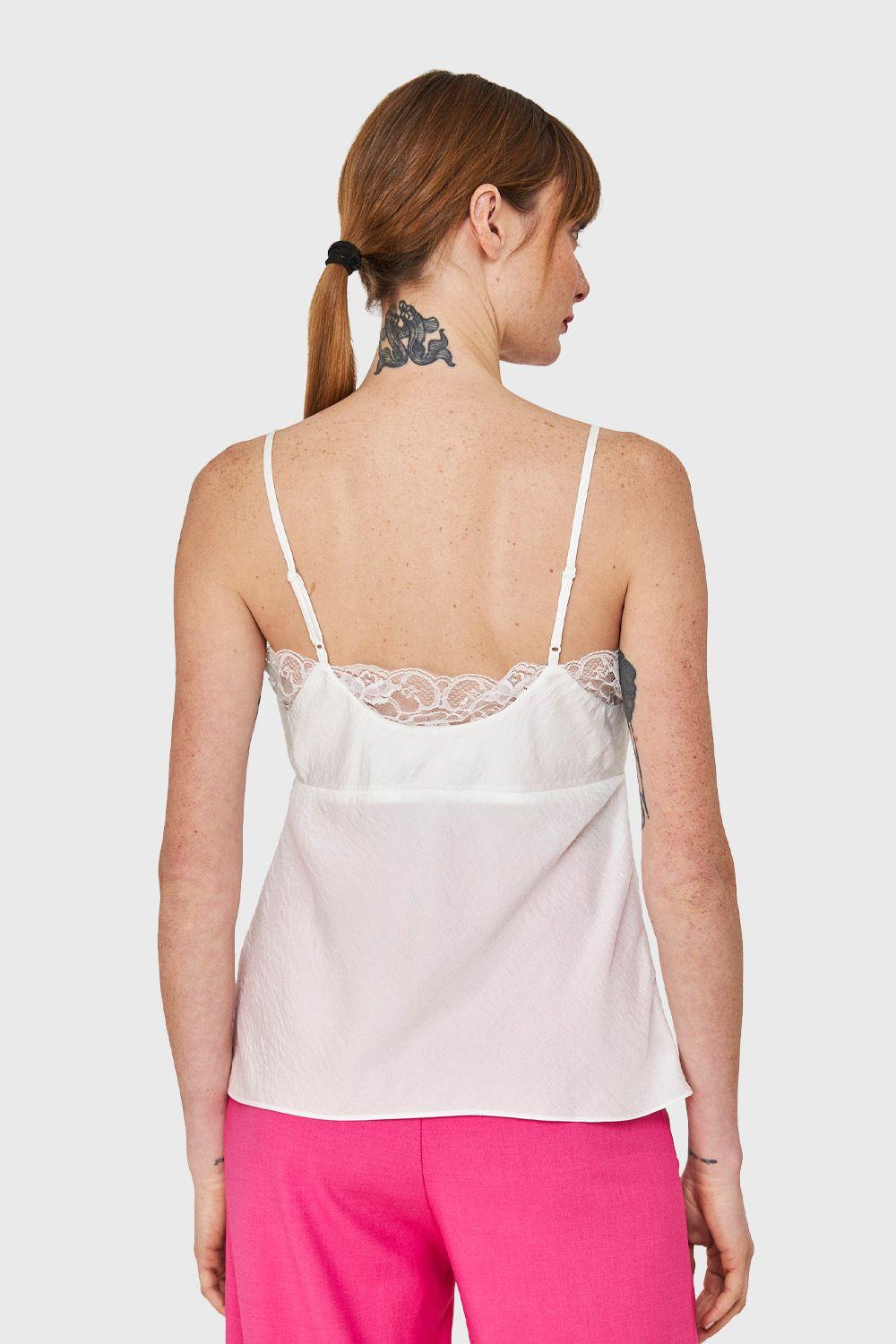 Top Lencero Con Encaje Blanco Nicopoly-3