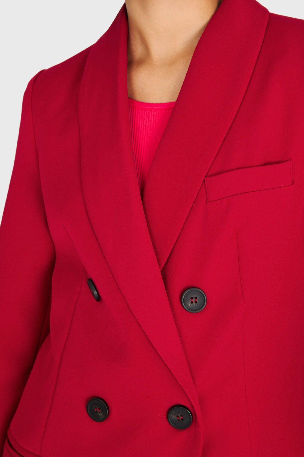 Blazer Cuello Cruzado Rojo Nicopoly-5