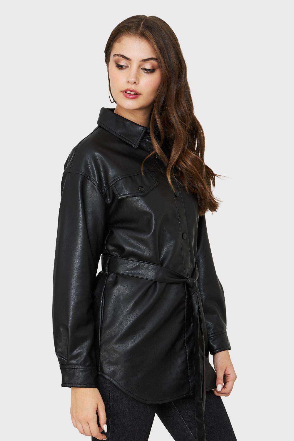 Chaqueta Lazo Ecocuero Negro Nicopoly-2