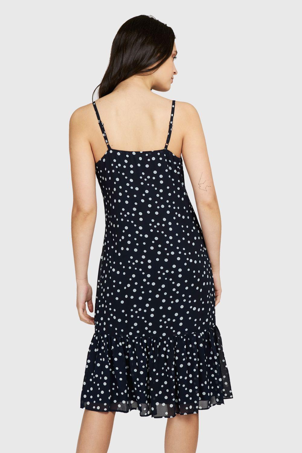 Vestido Midi Lunares Azul Marino Nicopoly-3